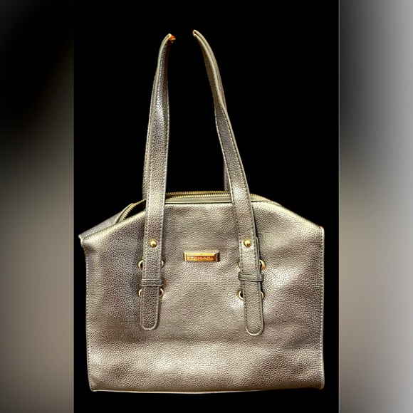 Tahari Handbags - Tahari metallic Peeble textured handbag